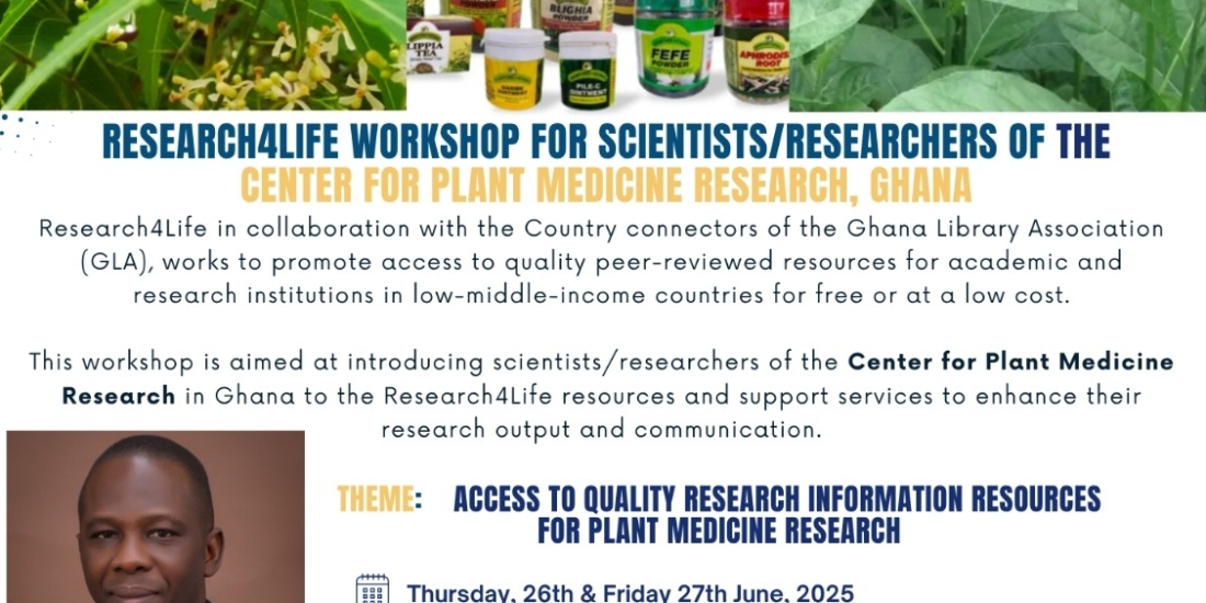 Research4Life Workshop for Scientists/Researchers of the Center for Plant Medicine Research